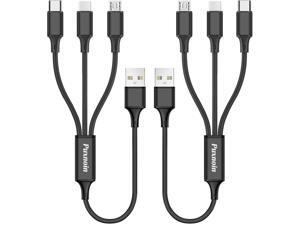 Multi Charging Cable, 2Pack Multi Charger Cable Short 1FT Braided Universal 3 in 1 Multiple USB Cable Charging Cord with Type-C, Micro USB Port Connectors for Cell Phone, Tablets Multi Charging Cable, 2Pack Multi Charger Cable Short 1FT Braided Universal 3 in 1 Multiple USB Cable Charging Cord with Type-C, Micro USB Port Connectors for Cell Phone, Tablets