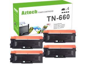 Aztech Compatible Toner Cartridge Replacement for Brother TN660 TN 630 TN-660 TN-630 HL-L2340DW HL-L2300D MFC-L2707DW DCP-L2540DW DCP-L2520DW HL-L2320D Printer (Black, 4-Pack)