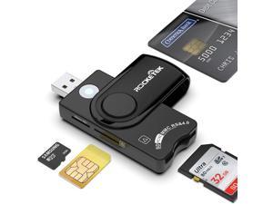 Blue &Pink 1 Nano SIM Card 2 TF Slim Portable Travel Holder Storage for 1 SD JJC Memory Card Case with USB 3.0 Multi-function Card Reader