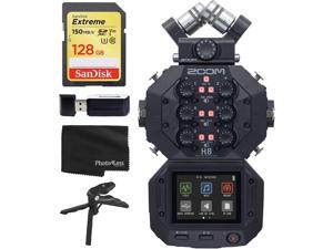 Zoom H8 8-Input / 12-Track Portable Handy Recorder For Podcasting, Music, Field Recording + 128GB Memory Card + SD Card Reader + Table Tripod Hand Grip – Top Value Accessory Bundle Zoom H8 8-Input / 12-Track Portable Handy Recorder For Podcasting, Music, Field Recording + 128GB Memory Card + SD Card Reader + Table Tripod Hand Grip – Top Value Accessory Bundle