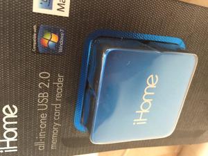 iHome I Home All in One USB 2.0 Memory Card Reader Supports All Standard Card Formats Sd Micro Sd M2 Ms Ms Pro Ms Dou Ms Pro Dou Mmc High Speed Technology Sleek and Slim Design (1 Each)