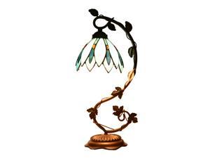 Tiffany Style Stained Glass Lotus Flower Table Lamp Accent Light