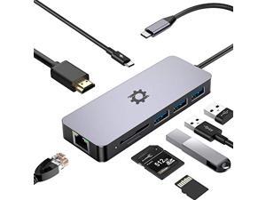 NOV8Tech USB C Hub Aluminum Multiport USB-C to 4K HDMI Gigabit Ethernet Adapter for MacBook Pro Air M1 & USB C Laptops, 100W Power Delivery USB C Charging, 2X USB 3.0, USB 2.0, Micro SD & SD Card NOV8Tech USB C Hub Aluminum Multiport USB-C to 4K HDMI Gigabit Ethernet Adapter for MacBook Pro Air M1 & USB C Laptops, 100W Power Delivery USB C Charging, 2X USB 3.0, USB 2.0, Micro SD & SD Card