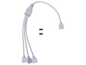 SUPERNIGHT (TM) 1 TO 3 , RGB LED Flexible Strip 4 Pin Female to 3 Female Connector Cable White + 2pcs 4-pin Connector SUPERNIGHT (TM) 1 TO 3 , RGB LED Flexible Strip 4 Pin Female to 3 Female Connector Cable White + 2pcs 4-pin Connector