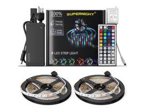 LED Strip Lights Kit Non-waterproof– 32.8ft (10M) 600 LEDs SMD 3528 RGB Light with 44 Key Remote Controller, Extra Adhesive Tape, Flexible Changing Multi-Color Lighting Strips for TV, Room