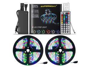 SUPERNIGHT LED Strip Lights Kit Waterproof – TWO 16.4ft 600 LEDs SMD 3528 RGB Light with 44 Key Remote Controller, Extra Adhesive Tape, Mixed Color Rope Lights SUPERNIGHT LED Strip Lights Kit Waterproof – TWO 16.4ft 600 LEDs SMD 3528 RGB Light with 44 Key Remote Controller, Extra Adhesive Tape, Mixed Color Rope Lights