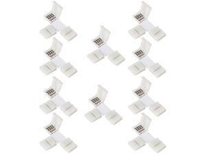 SUPERNIGHT 10 Pieces T Shape 4 Pin Connector SUPERNIGHT 10mm Wide Solderless Quick Splitter 4-Conductor Strip to Strip Connector for 5050 & 5630 RGB LED Strip Lights Extension SUPERNIGHT 10 Pieces T Shape 4 Pin Connector SUPERNIGHT 10mm Wide Solderless Quick Splitter 4-Conductor Strip to Strip Connector for 5050 & 5630 RGB LED Strip Lights Extension