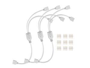 SUPERNIGHT LED Strip Splitter Connector 4 Pins 1 to 2 Y- Splitter Cables  for 5050 3528 RGB LED Light Strip with 9 Male 4-pin Plugs (3-Pack) -  Newegg.com
