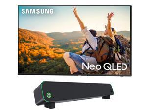 Samsung QN85QN90CAFXZA 85 Inch Neo QLED Smart TV with 4K Upscaling with a Mackie CRSTEALTHBAR Desktop Soundbar with Bluetooth 2023