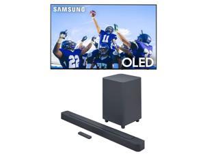 Samsung QN55S90CAFXZA 55 Inch 4K OLED Smart TV with AI Upscaling with a JBL BAR500 51ch Soundbar and Subwoofer with MultiBeam and Dolby Atmos 2023