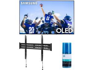 Samsung QN55S90CAFXZA 55 4K OLED Smart TV with AI Upscaling with a Walts FIXEDMOUNT4390 TV Mount for 4390 Compatible TVs and Walts HDTV Screen Cleaner Kit 2023