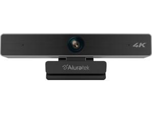 Aluratek 4K Ultra HD Live Broadcast Webcam - Black and Brushed Silver
