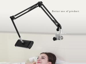 Cell Phone Holder, Phone Clip Holder Clamp for Desk,Universal Phone Stand Holder Mount Flexible 360° Rotation,Long Arm Bracket for 3.5-10.6 inches Phones Mobile Stand for Bed, Office, Kitchen