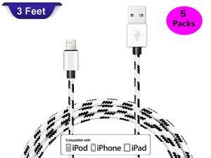 5Pack iPhone Charger Cable, 3ft  Lightning Cable to UBS A Charging Cable Compatible with iPhone 11 Xs Max XR X 8 Plus 7 Plus 6 Plus SE iPad Pro iPod