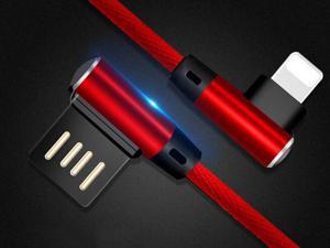 Lightning Cable, Newest 90 Degree Right Angle Data Cable Nylon Braided Fast Sync & Charge Lightning to USB Cable for iPhone X / 8 / 7 / 7 Plus / 6 / 6S /6S Plus, 3.3FT Red Color Lightning Cable, Newest 90 Degree Right Angle Data Cable Nylon Braided Fast Sync & Charge Lightning to USB Cable for iPhone X / 8 / 7 / 7 Plus / 6 / 6S /6S Plus, 3.3FT Red Color
