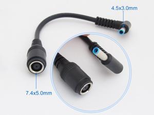 Dongle Adapter 7.4x5.0mm to 4.5x3.0mm Laptop Adapter Tip Connector Converter for HP Pavilion, Envy, Elitebook, Dell Latitude Ultrabook Laptop DC JACK (BLUE TIP) Charger Converter DC Cable Adapter