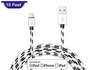 iPhone Charger Cable, 10FT Fabric Braided Lightning Charging Data Cord for iPhone X 8 8Plus 7 7 Plus 6s 6sPlus 6 6Plus 5 5S 5C SE iPad iPod & More iPhone Charger Cable, 10FT Fabric Braided Lightning Charging Data Cord for iPhone X 8 8Plus 7 7 Plus 6s 6sPlus 6 6Plus 5 5S 5C SE iPad iPod & More