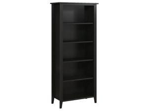 kathy ireland® Home by Bush Furniture Connecticut 5 Shelf Bookcase, Black Suede Oak