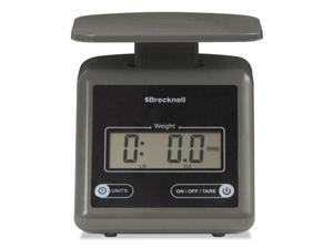 Brecknell Electronic Postal Scale, 7 lbs Capacity, 6 4/5 x 5 3/5 Platform, Gray