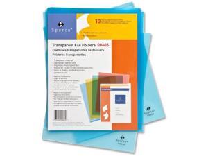 Sparco 00605 Transparent File Holder, 8.50" Width x 11" Length Sheet Size - 20 Sheet Capacity - Blue - 10 / Pack, 1 Pack Sparco 00605 Transparent File Holder, 8.50" Width x 11" Length Sheet Size - 20 Sheet Capacity - Blue - 10 / Pack, 1 Pack