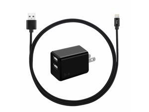 Blu Element Wall Charger Dual USB 3.4A w/ Lightning Cable Black Wall Chargers Blu Element Wall Charger Dual USB 3.4A w/ Lightning Cable Black Wall Chargers