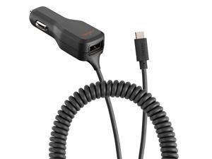Ventev Dashport r2340c Dual Fast Car Charger with USB Port and Attached Micro USB Cable
