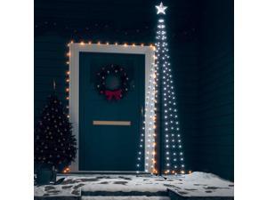 8' Christmas Tree Cone with LED - White
