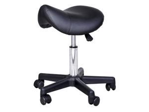 Adjustable Swivel Salon Massage Spa Seat Tattoo Chair Saddle Stool - Black