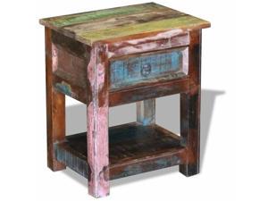 Living Room Side Table with 1 Drawer - Solid Reclaimed Wood