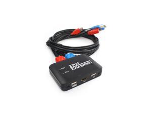 2 Port USB HD KVM Switch Switcher with Cable for Keyboard Mouse HD Switch Support Desktop Controller Switching 2 Port USB HD KVM Switch Switcher with Cable for Keyboard Mouse HD Switch Support Desktop Controller Switching