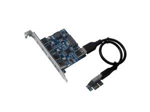 Four Ports USB 3.0 Super Fast 5Gbps PCI-E Expansion Card PCI Express Adapter Converter Card Power Supply Module For Desktop PC with Extension Cable