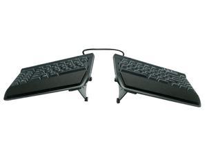 PC keyboard with V-lifters to adjust the slope of the keyboard in combination with palm rests to ensure wrist remain neutral and computing is comfortable.