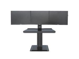 Rocelco Tripe Monitor Height-Adjustable Workstation (Black)
