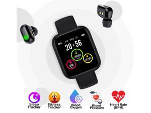 1.54-inch Fitness SmartWatch & Earbuds by Indigi® [iOS & Android Compatibility (BPM + Blood Pressure/Oxygen(SPO2)]