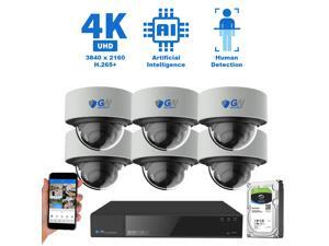 GW Security 8 Channel 4K 8MP (3840×2160) H.265+ IP PoE AI Smart NVR Security Camera System with 6 x Outdoor/Indoor 4K Microphone Dome Security Cameras, Human Detection, Starlight Color Night Vision GW Security 8 Channel 4K 8MP (3840×2160) H.265+ IP PoE AI Smart NVR Security Camera System with 6 x Outdoor/Indoor 4K Microphone Dome Security Cameras, Human Detection, Starlight Color Night Vision