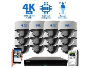 GW Security 16 Channel 4K 8MP (3840×2160) H.265+ IP PoE AI Smart NVR Security Camera System with 12 x Outdoor/Indoor 4K Microphone Dome Security Cameras, Human Detection, Starlight Color Night Vision GW Security 16 Channel 4K 8MP (3840×2160) H.265+ IP PoE AI Smart NVR Security Camera System with 12 x Outdoor/Indoor 4K Microphone Dome Security Cameras, Human Detection, Starlight Color Night Vision