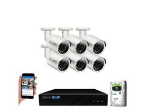 GW 8CH 4K H.265 NVR 5MP IP Security Camera System with (6) x IP PoE 1920P 5 Megapixels Outdoor/Indoor Wide Angle Microphone Bullet Cameras 100 Feet Night vision Motion Detection (2TB HDD)