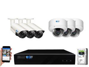 GW 8 Channel H.265 4K NVR 5MP 1920P 2.8~12mm Lens, Video Plug & Play IP Security System - 6 x POE 5MP Weatherproof IP Cameras (2TB Hard Drive Included)