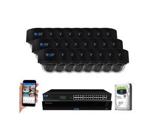 GW Security 32 Channel 4K NVR 8MP (3840x2160) H.265+ IP PoE AI Security Camera System with 24 UHD 4K 2.8-12mm Varifocal Zoom Outdoor/Indoor Dome Camera, Face Recognition, Intelligence Analytics