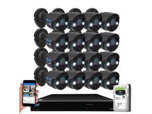 GW Security 2-Way Audio Floodlight 5.0 Megapixel PoE Security Camera System, 16 Channel 4K NVR with 16 x 5MP Full-time Color Night Vision IP Camera, Thermal PIR Heat & Motion Sensing, Two Way Talk GW Security 2-Way Audio Floodlight 5.0 Megapixel PoE Security Camera System, 16 Channel 4K NVR with 16 x 5MP Full-time Color Night Vision IP Camera, Thermal PIR Heat & Motion Sensing, Two Way Talk