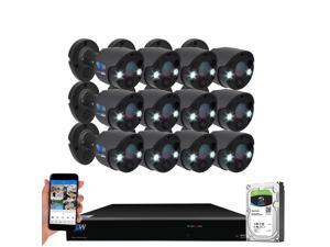 GW Security 2-Way Audio Floodlight 5.0 Megapixel PoE Security Camera System, 16 Channel 4K NVR with 12 x 5MP Full-time Color Night Vision IP Camera, Thermal PIR Heat & Motion Sensing, Two Way Talk GW Security 2-Way Audio Floodlight 5.0 Megapixel PoE Security Camera System, 16 Channel 4K NVR with 12 x 5MP Full-time Color Night Vision IP Camera, Thermal PIR Heat & Motion Sensing, Two Way Talk