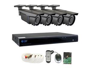 GW 8-CH 5MP Security Camera System, 4xHD 5MP Waterproof, Varifocal Zoom Bullet Cameras, 5-In-1 DVR/XVR, Cloud