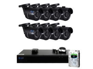 GW Security PoE NVR 4K Security 8 Camera System, 8CH H.265 8MP NVR 2TB HDD