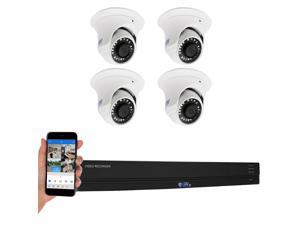 GW Security 8 Channel 4K H.265+ CCTV DVR Security System with (4) x HD 8MP 2160P Waterproof 4K Dome Security Cameras, 100ft Night Vision, 1TB Hard Drive, Smart Motion Detection, Plug & Play