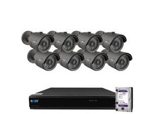 GW Security Cameras System 8CH (3840x2160) HD-TVI 4K CCTV DVR Recorder 2TB HDD with 8 Weatherproof 3840TVL 8.0MP 100ft Night Vision UltraHD 4K Bullet Surveillance Cameras, Email Alert with Snapshot
