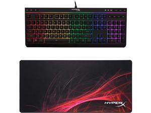 HyperX Alloy Core RGB - Membrane Gaming Keyboard and HyperX Fury S Speed Edition - XL Pro Gaming Mouse Pad Gaming Bundle