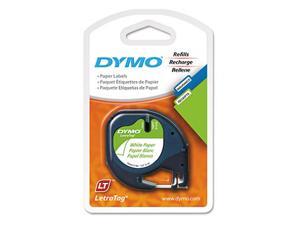 DYMO LetraTag - 10697 Paper Label Tape, 1/2", White - 2 Pack