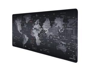 JIALONG Large Gaming Mouse Pad, Extended Mousepad with Durable Stitched Edges, Ideal for Desk Cover, Computer Keyboard, PC and Laptop - World Map