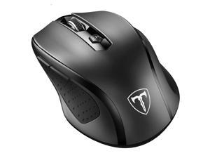 VicTsing MM057 2.4G Wireless Mouse Portable Mobile Optical Mouse with USB Receiver, 5 Adjustable DPI Levels, 6 Buttons for Notebook, PC, Laptop, Computer, Macbook - Black   -  NEW
