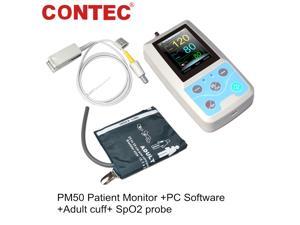 CONTEC PM50 Portable Handheld Mini Patient Monitor ICU Vital Signs NIBP SPO2 PR 24hr Ambulatory Blood Pressure Monitor Holter,Blood Oxygen Saturation Meter,PC software